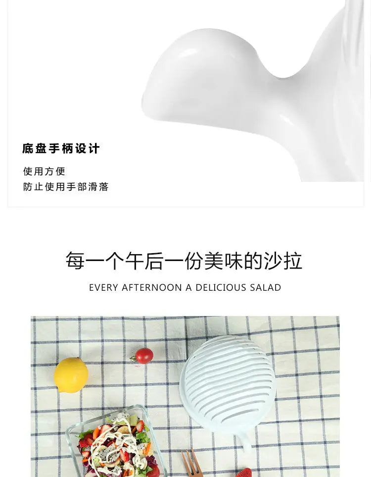 Salad Cutting Bowl Vegetable and Fruit Slicer Cutting Fruit Splitter