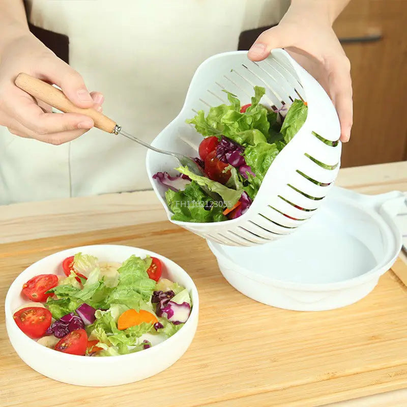 Salad Cutting Bowl Vegetable and Fruit Slicer Cutting Fruit Splitter