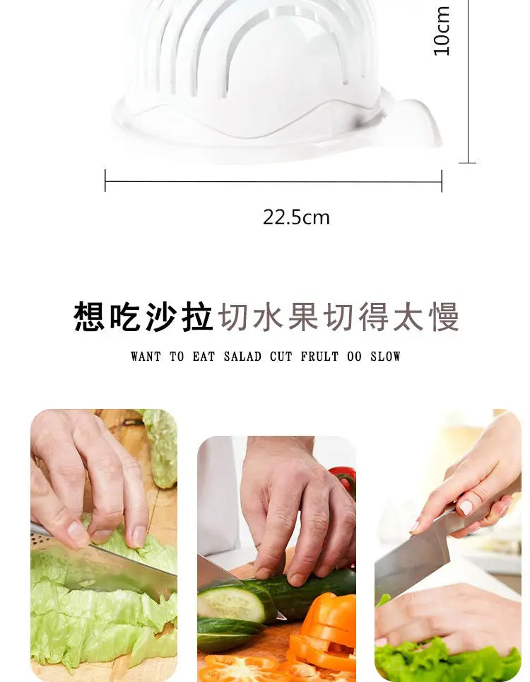 Salad Cutting Bowl Vegetable and Fruit Slicer Cutting Fruit Splitter