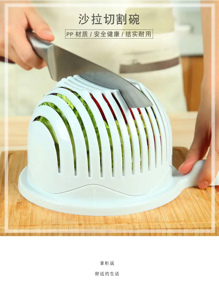 Salad Cutting Bowl Vegetable and Fruit Slicer Cutting Fruit Splitter