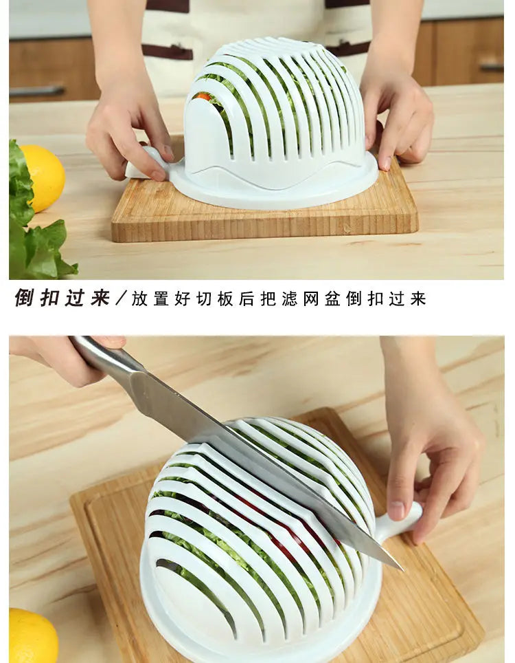 Salad Cutting Bowl Vegetable and Fruit Slicer Cutting Fruit Splitter