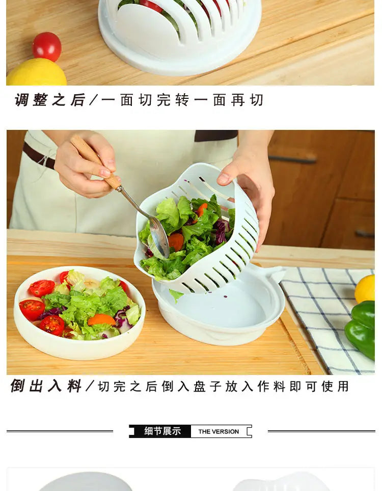Salad Cutting Bowl Vegetable and Fruit Slicer Cutting Fruit Splitter