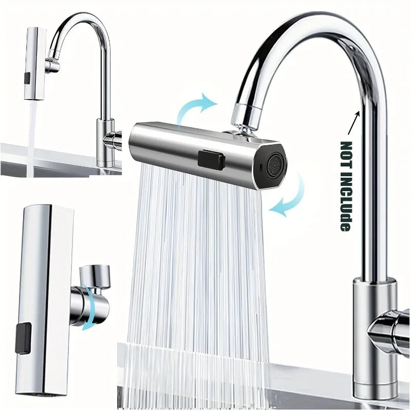 Three Level Waterfall Universal Faucet Extension Device Vegetable Washing Splash Proof Device Rotatable